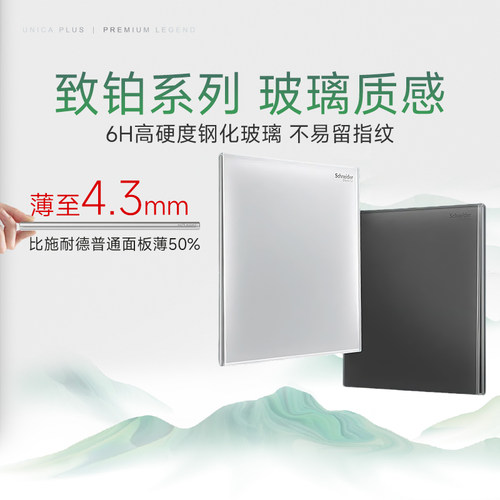施耐德旗舰店致铂白/灰开关插座