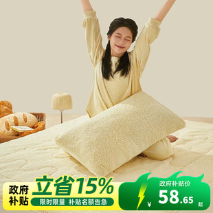 74羊羔绒枕头套枕芯内胆套 一默冬季 加厚枕套牛奶绒一对装 四季