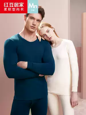 Red bean autumn clothes sanitary pants cotton underwear Winter Men Women's round neck couple cotton sweater autumn and winter basic underwear set