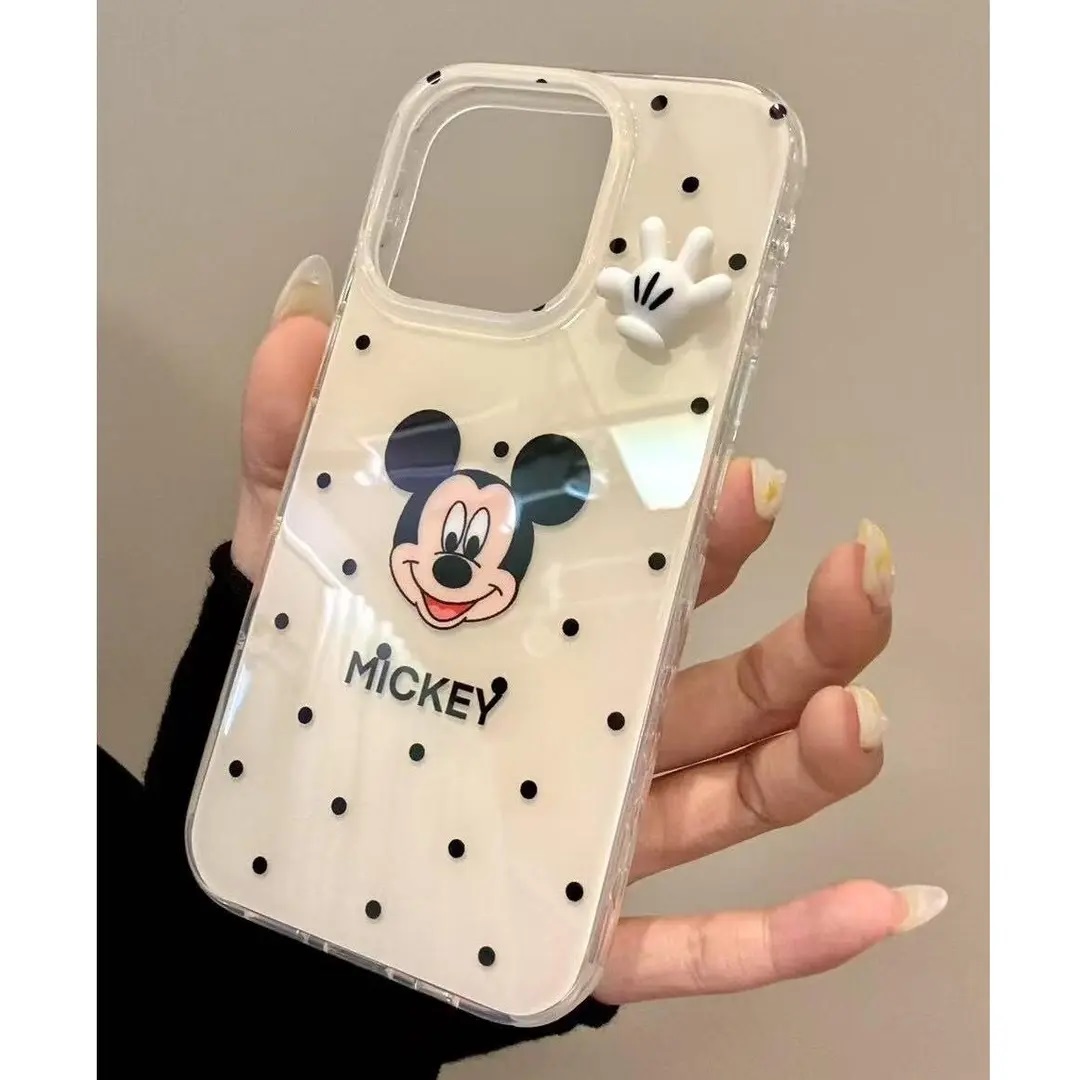 波点米奇立体手掌适用苹果16手机壳iPhone15/14PROMAX新款华为NOVA14可爱PURA70防摔MATE60超火S30小米RENO14