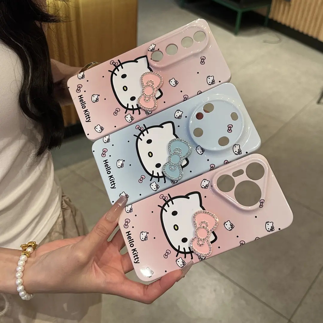 卡通镶钻kitty适用苹果16PLUS手机壳iPhone15PROMAX新款华为MATE60闺蜜NOVA14防摔PURA70可爱K80荣耀OPPOVIVO