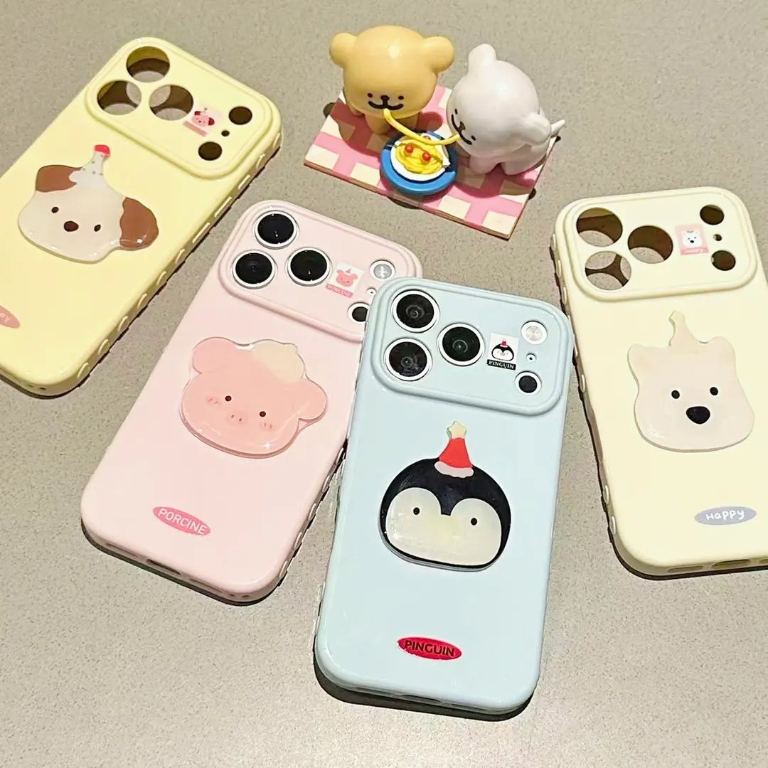 西高地企鹅贴片适用苹果17手机壳iPhone16PROMAX新款15/14PLUS侧边爱心13/12/11可爱IP17情侣16PRO视窗15防摔