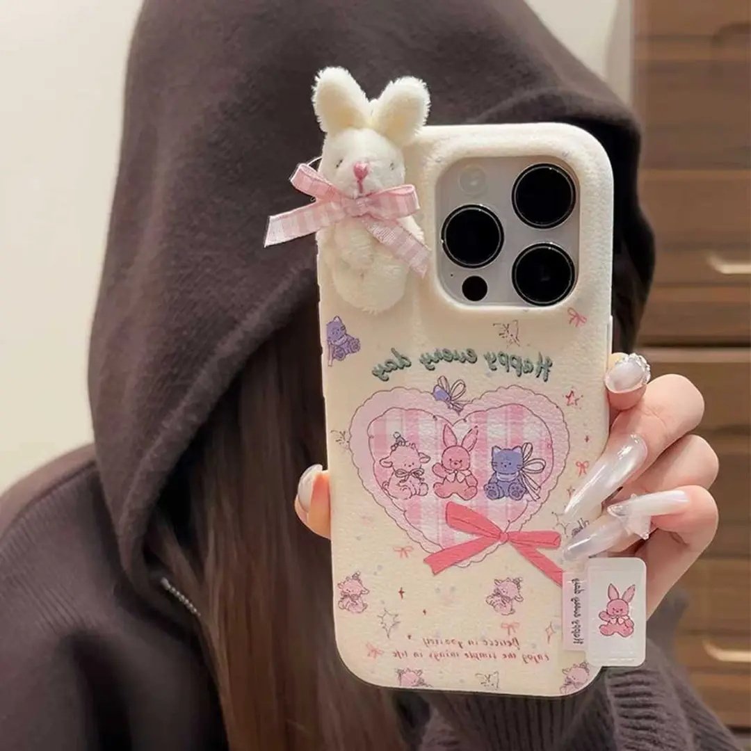 爱心蝴蝶结兔子适用苹果手机壳