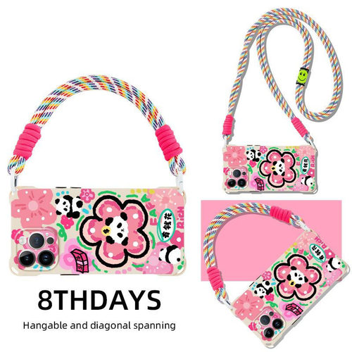 熊猫发财花适用苹果手机壳