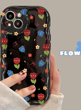 满屏红蓝花适用vivos18e手机壳iQOOneo9/8新款x100/x90/x70小清新s17/s16/s15/s12小碎花外壳y78/y35简约z3粉