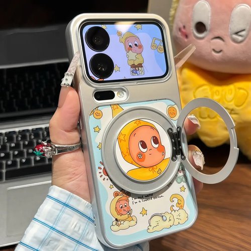呆萌星星人旋转支架电镀秒变壳