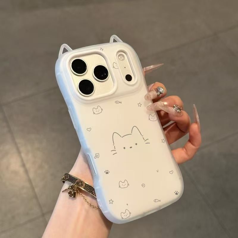 猫耳果冻二合一小猫小鱼适用苹果17PRPOMAX手机壳iPhone16/15新款华为PURA90可爱MATE80情侣VIVOX300防摔小米