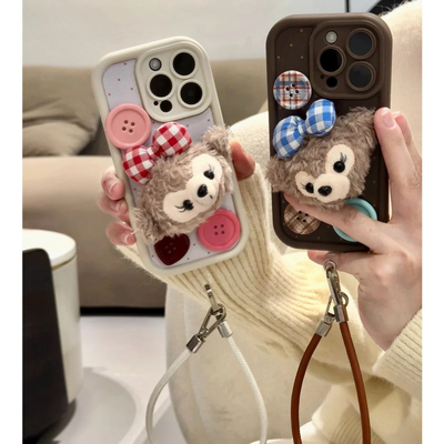 毛绒立体达菲熊手机壳