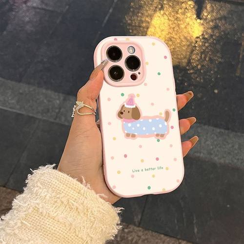 波点腊肠狗适用OPPO手机壳