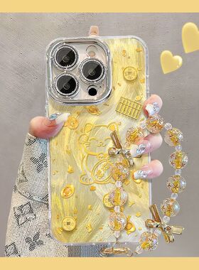 金箔招财猫适用苹果16手机壳iPhone15/11PROMAX新年款华为MATE70卡通NOVA13PRO立体公仔VIVOS19女RENO13红米