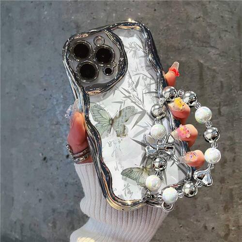 电镀水墨蝴蝶适用任意型号手机壳