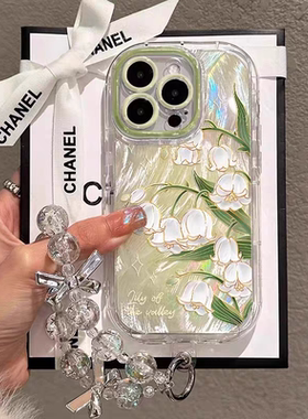 白色花朵适用苹果16手机壳iPhone15PROMAX透明华为PURA80高级NOVA14小清新MATE60PRO防摔VIVOS30小米RENO14女