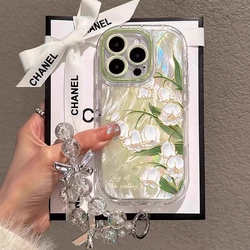 白色花朵适用苹果手机壳