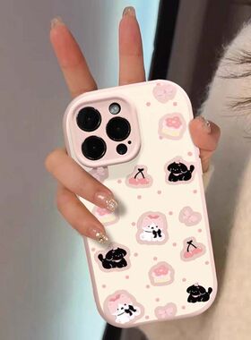 樱桃小狗适用苹果16手机壳iPhone15/14新款13/12卡通11PROMAX创意XSMAX情侣7/8P超火XS/XR防摔14PLUS小众IP软