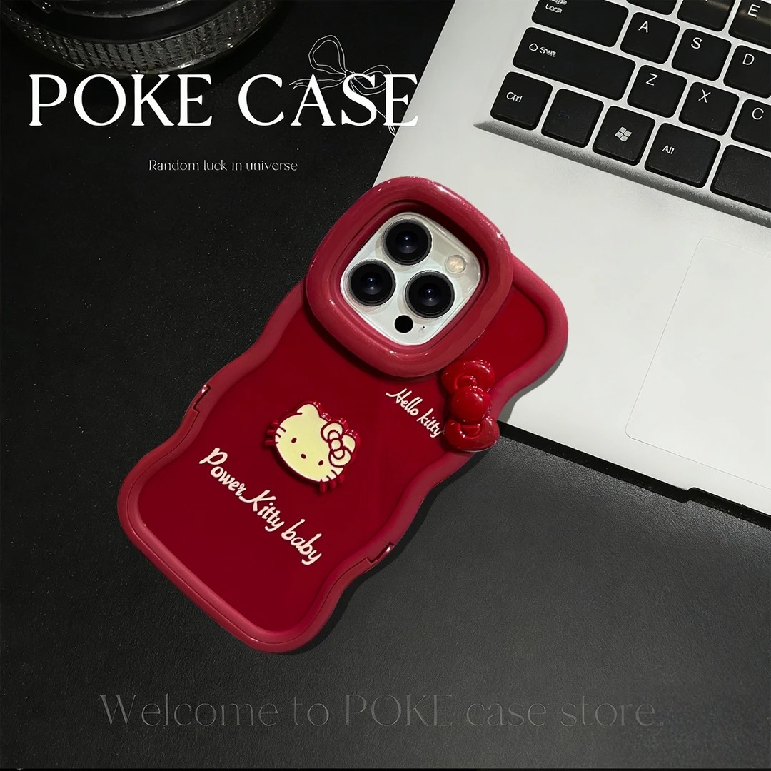 酒红立体KT适用苹果手机壳