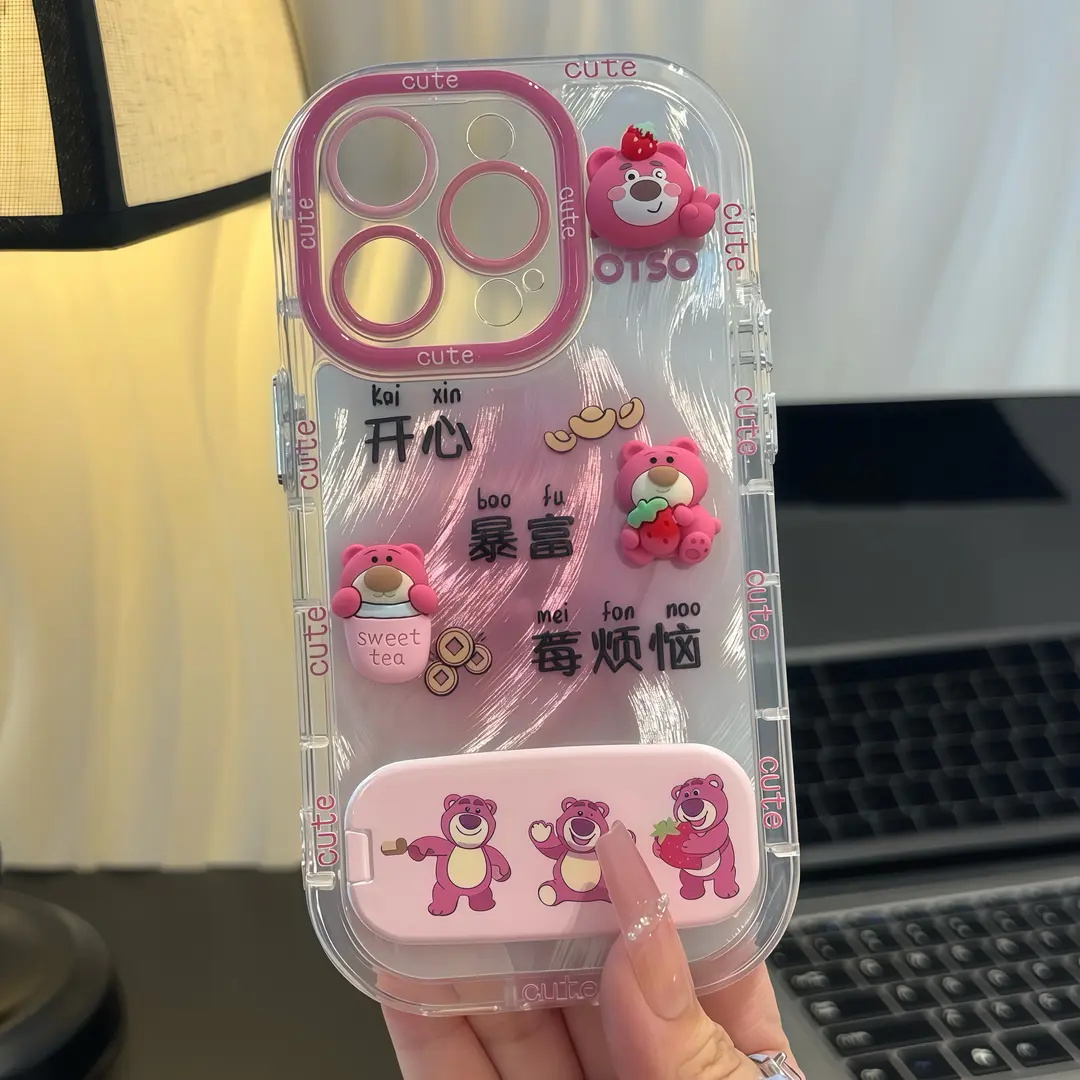开心暴富没烦恼适用苹果16手机壳iPhone15/14PROMAX新款华为PURA80可爱NOVA14透明MATE60PRO防摔VIVO小米OPPO