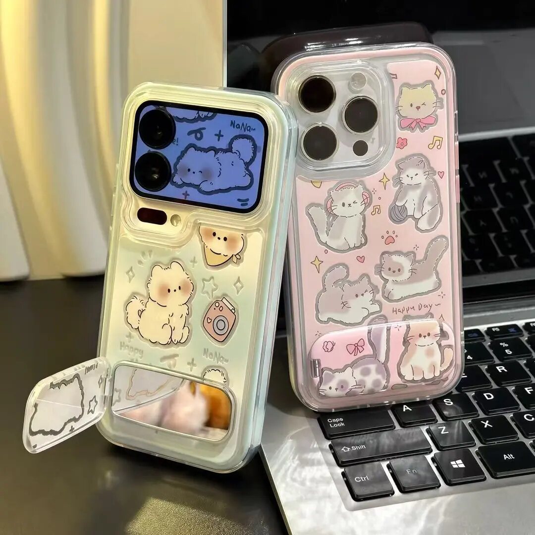 多只小猫支架适用苹果17手机壳iPhone16/15PROMAX新款华为PURA80可爱NOVA14情侣MATE60PRO透明VIVO小米RENO15