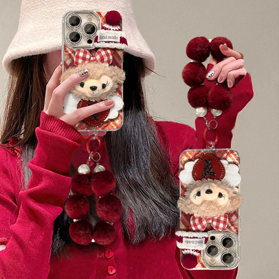 红色雪莉玫帽子公仔手机壳