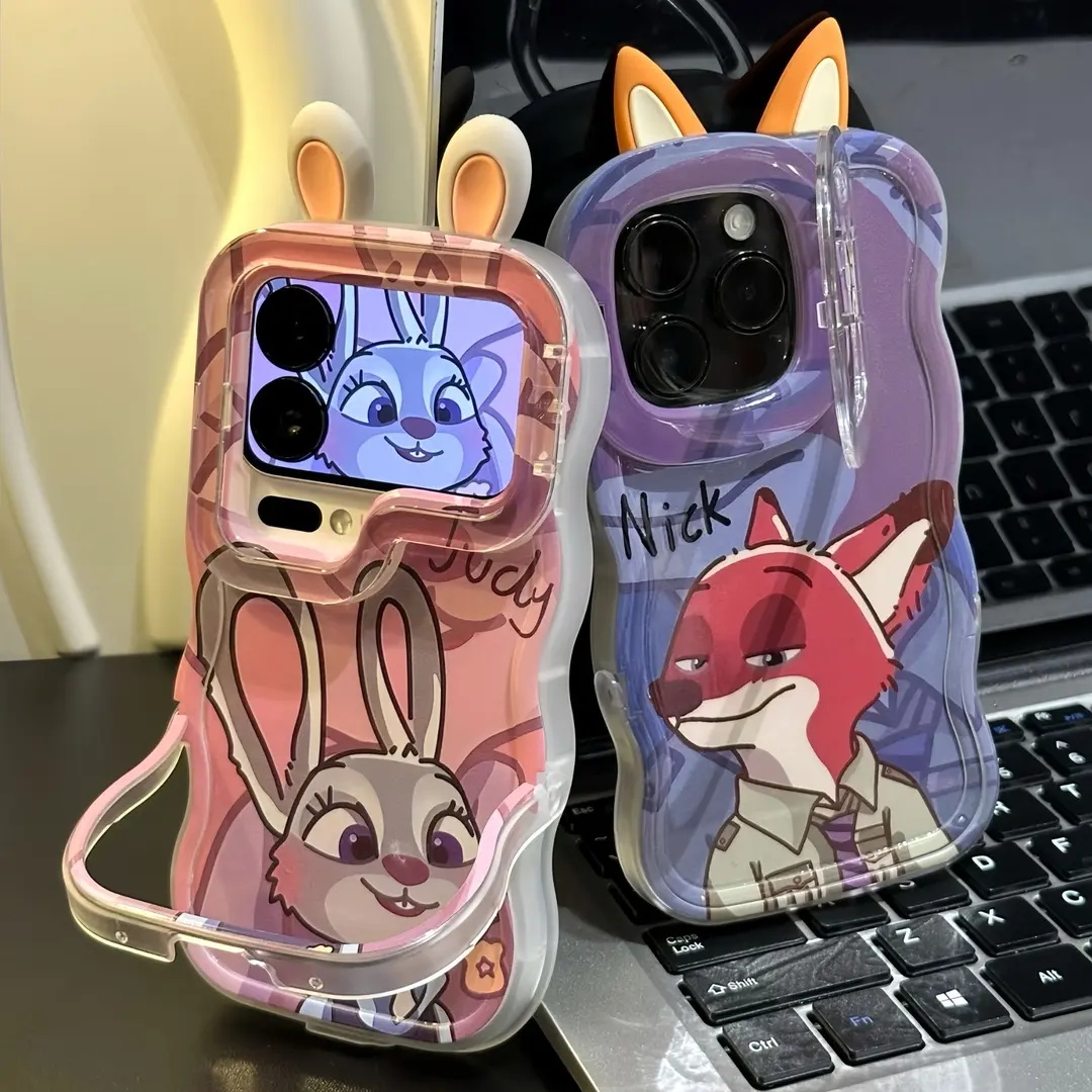 板凳双支架朱迪尼克耳朵手机壳