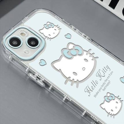 镜面凯蒂猫适用OPPORENO12手机壳k12/k11卡通RENO11/10/9/8/7/6/5透明FINDX7/X6防摔A93/A58/A3PRO创意A55INS