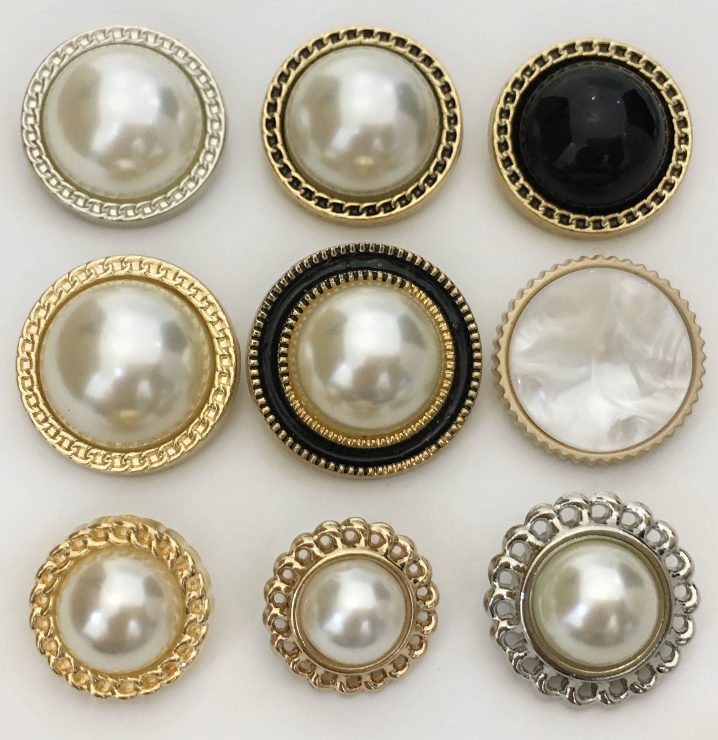 纽扣扣子圆形金色金属珍珠睡衣大号百搭高档复古毛呢大衣服外套