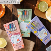 水果茶限定 日本进口UNI三菱小浓芯UMN 0.38中性笔uniball四代小浓芯ONE水性笔速干彩色笔按动式 手账笔