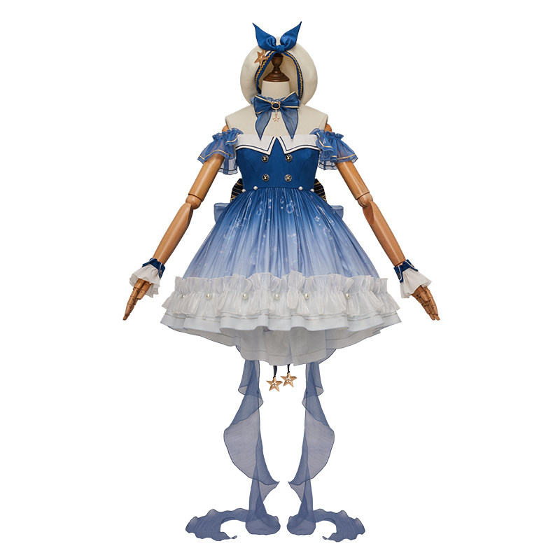 thumbnail for Final Style: December warm and lightweight bubble JSK bow gradient Lolita skirt hair clip, neck accessory hat, and sleeves