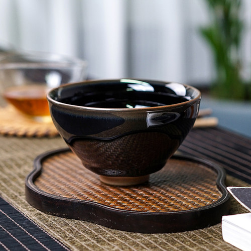 北闽堂12.5cm乌金釉兔毫釉点茶盏