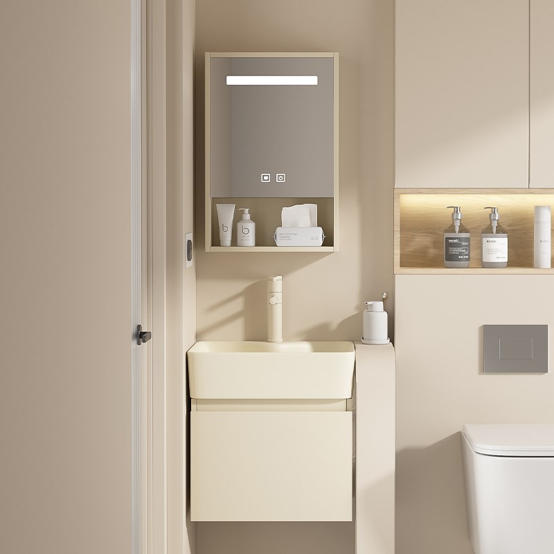 40cm实木多层卫生间组合浴室柜洗手盆挂墙式智能镜柜小户型洗漱台