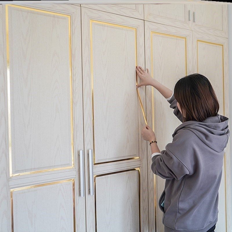 瓷砖地板贴墙砖美缝贴卧室门柜改造美边线自粘背景墙防水装饰线条