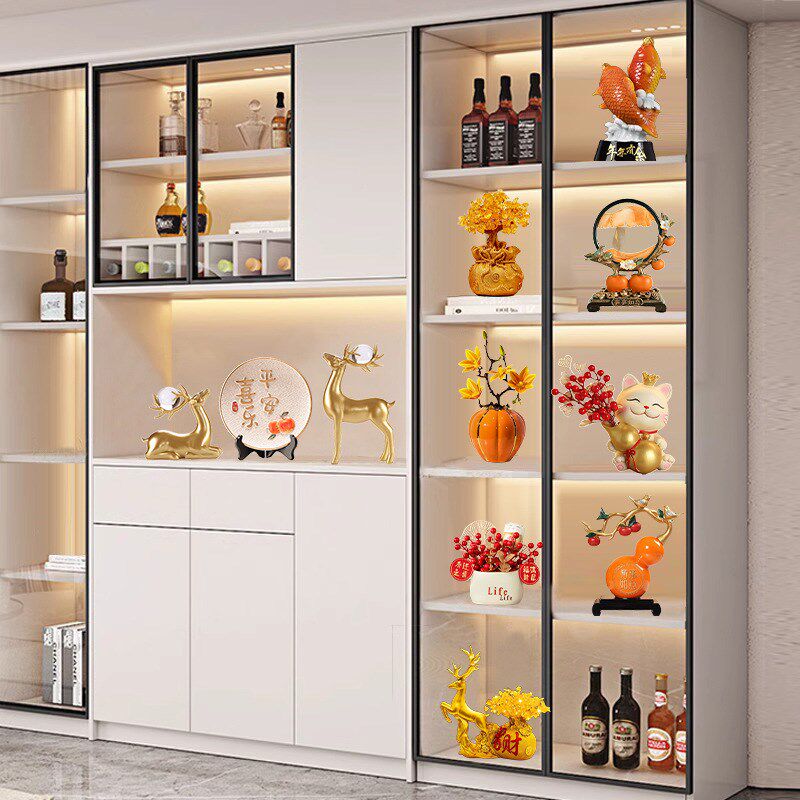 新房酒柜装饰f品摆件轻奢客厅电视餐边红酒架家居乔迁新居礼品同