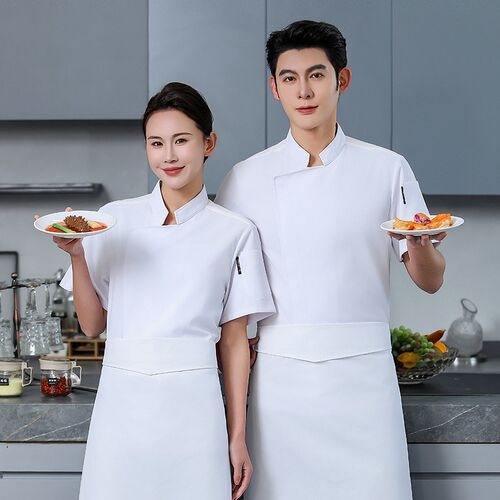 工作服厨师短袖高端速干男女夏季酒店透气烘焙定制薄款餐饮饭店