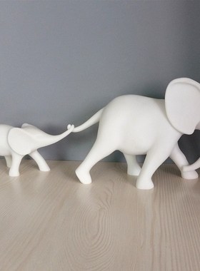 树脂工艺品创意砂岩大q象家居摆件客厅雕塑工艺品样板房摆设