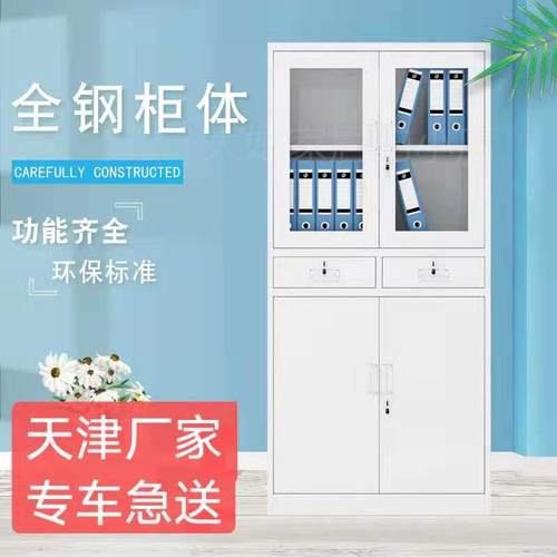 。天津办公室g文件柜铁皮凭证资料柜档案柜员工更衣柜Y带锁矮柜储