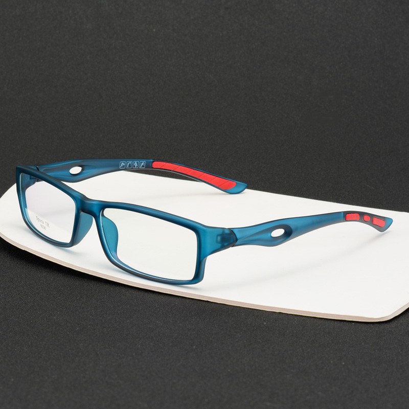 韩版透明蓝色运动休闲眼镜框 男女学生打球防脱落硅胶眼镜架变色