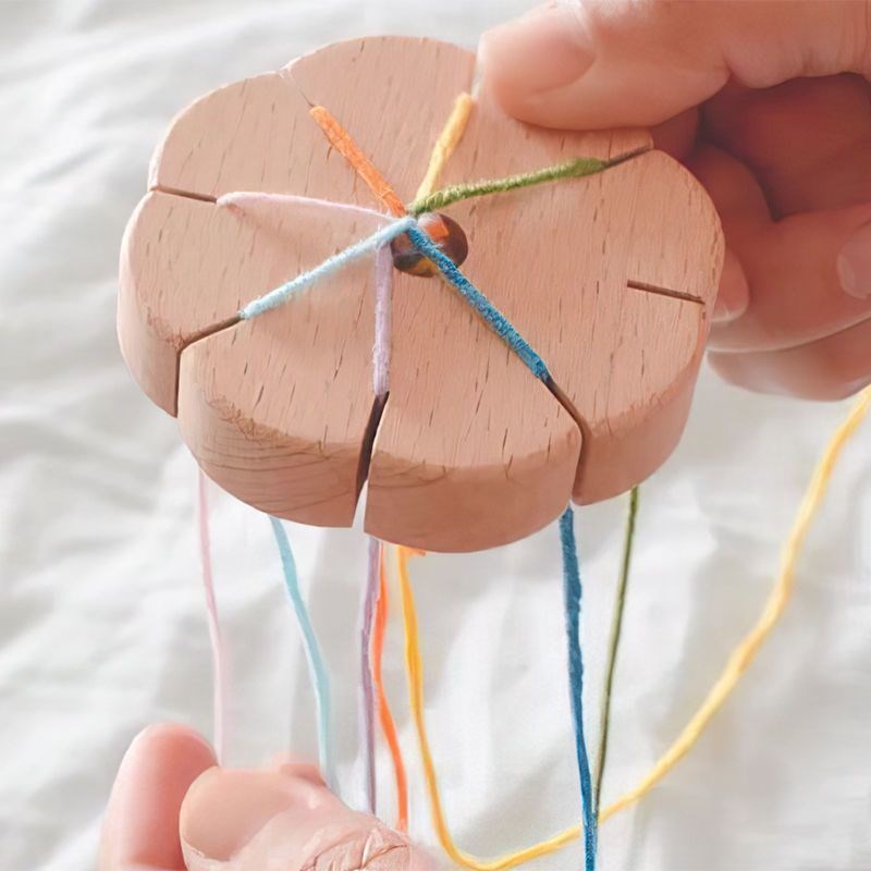 儿童手工毛线DIY编织工具 原木叉V型星型编织器