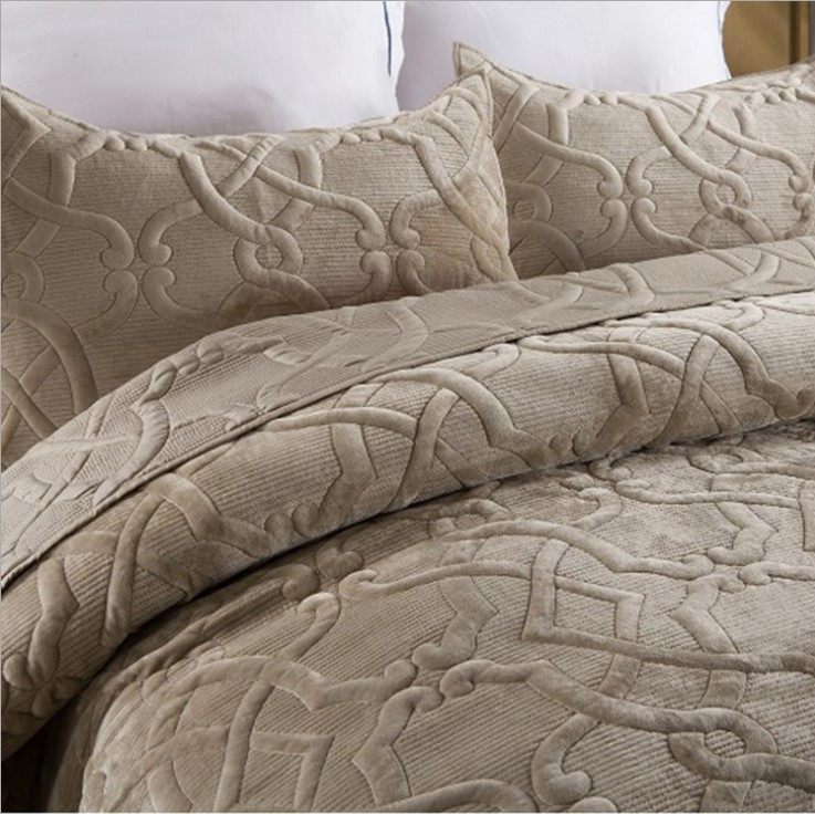 高档牛奶绒床盖三件2023v秋冬季新款一面绒一面纯棉加绒床单绒毯,床上用品,床盖,淘宝优惠券,粉丝福利购,淘宝优惠卷