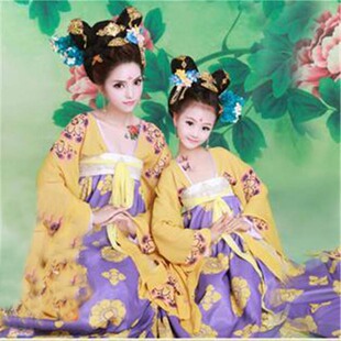 古装影楼摄影亲子写真主题唐装E武媚娘襦裙母女贵妃演出服