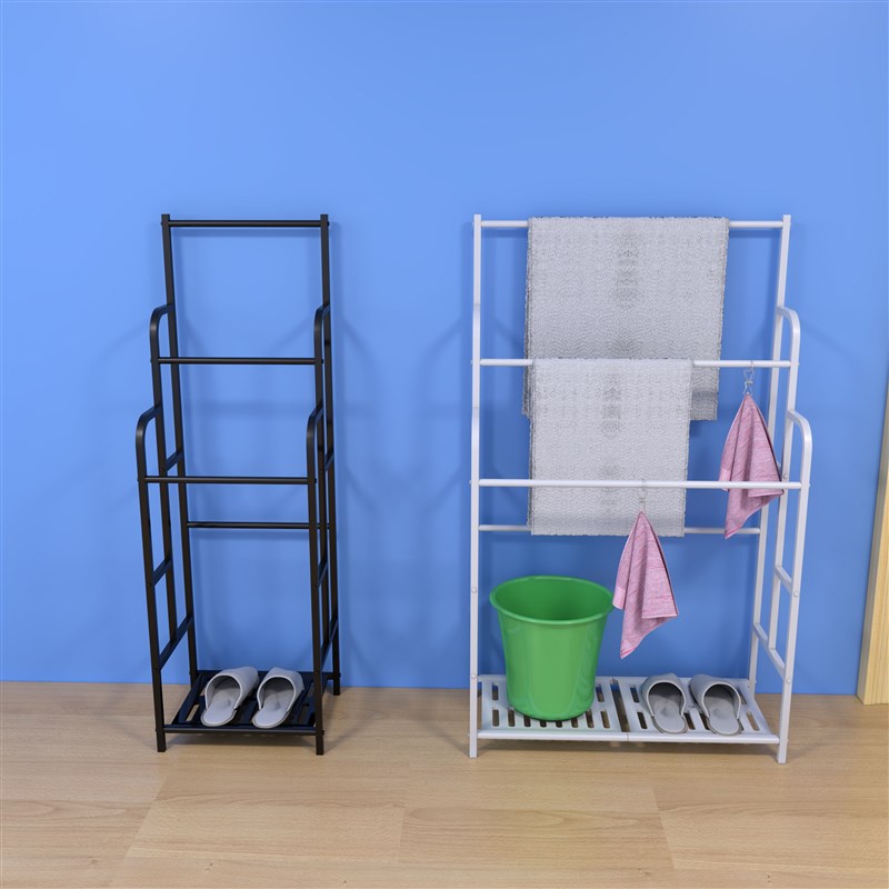 毛巾架落地式浴室置物架卫生间晾衣架免打孔厕所浴巾架厨房毛巾杆