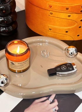 中古高级感桌面收纳盒化妆品口红A香薰小杂物玄关洗漱台托盘置物