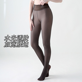 袜大码 加绒连裤 一线黑丝鲨鱼裤 黑透肤光腿神器水光袜假透肉打底裤