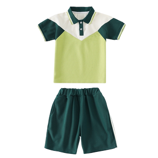 幼儿园园服夏装儿童班服学院风套装小学生校服夏季绿色六一演出服