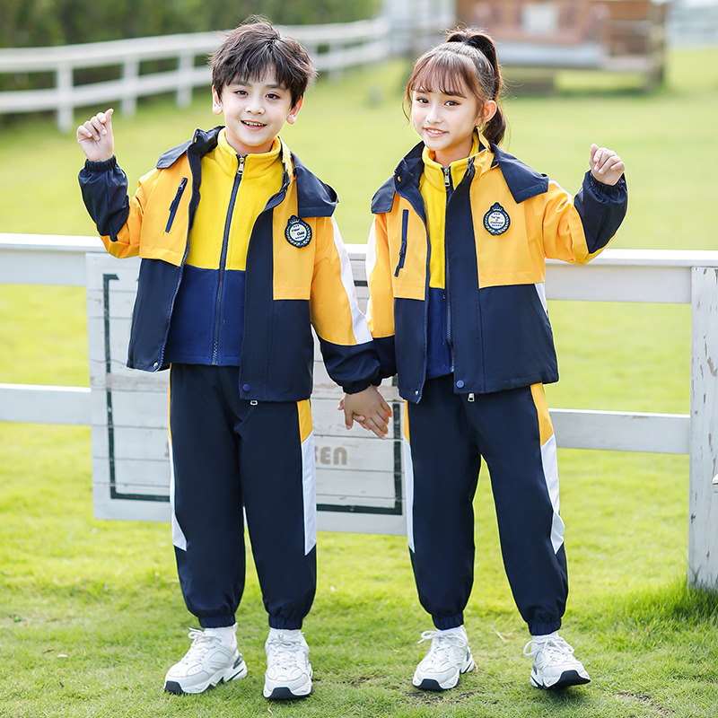 小学生校服班服冲锋衣三件套园服