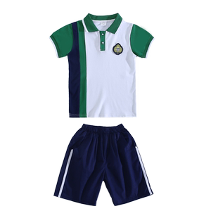 幼儿园园服夏装小学生校服套装儿童夏季纯棉短袖班服学院演出服装