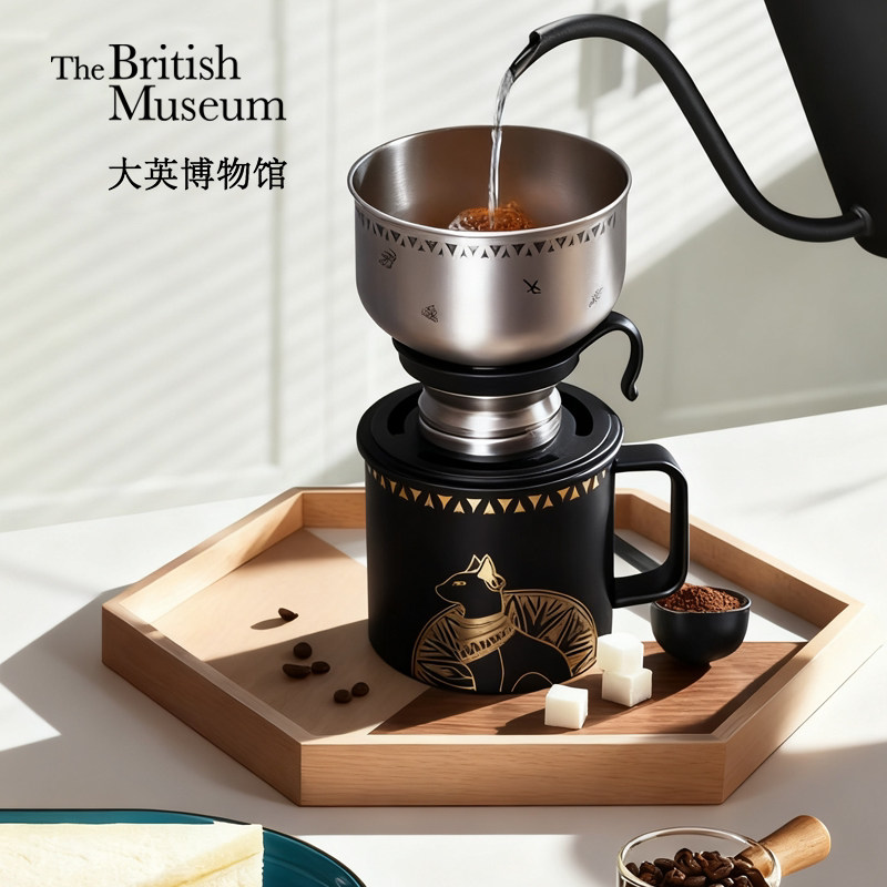 物兮物大英博物馆手冲咖啡壶套装便携不锈钢滤杯男生生日礼物女生
