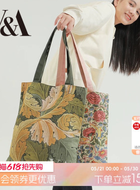 物兮物VA博物馆威廉莫里斯草莓小偷文创帆布包美术馆单肩包女款
