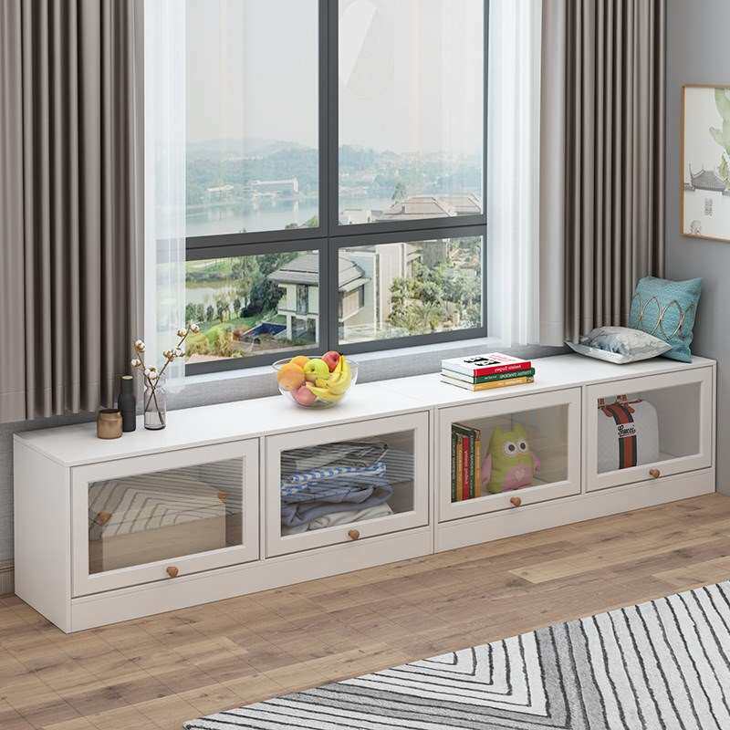 新品落地柜窗台收纳柜卧室柜储物飘窗柜可坐置物架柜阳台矮柜组合