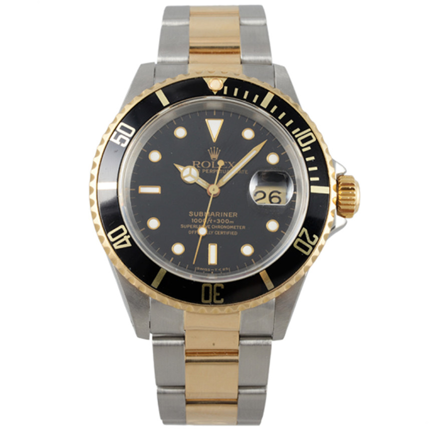 5新]劳力士手表男潜航者型黑金水鬼自动机械男表16613