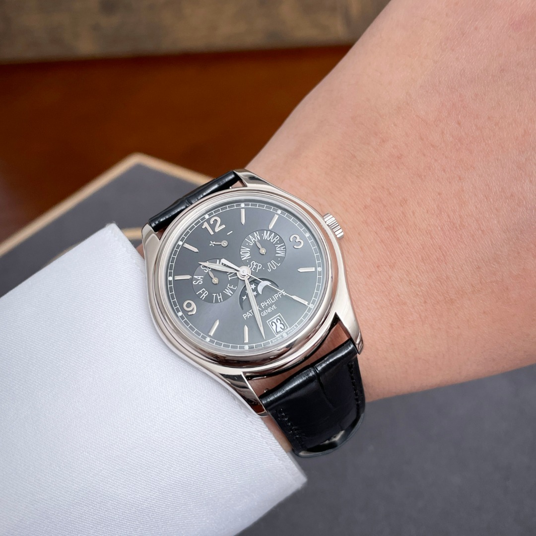 8新]百达翡丽复杂功能时计18k白金自动机械手表男表5146g-010