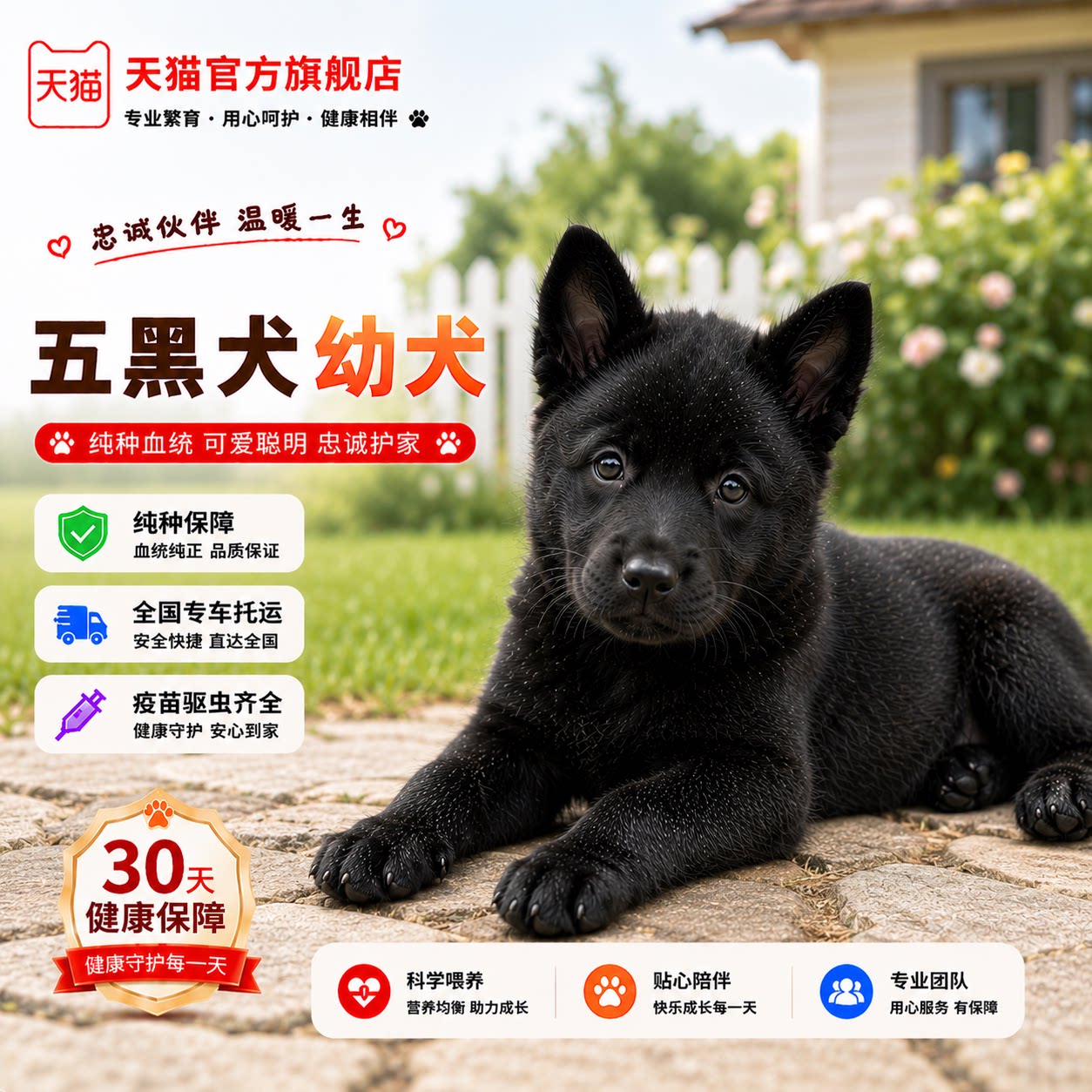纯种五黑犬幼犬广西土猎犬赶山犬